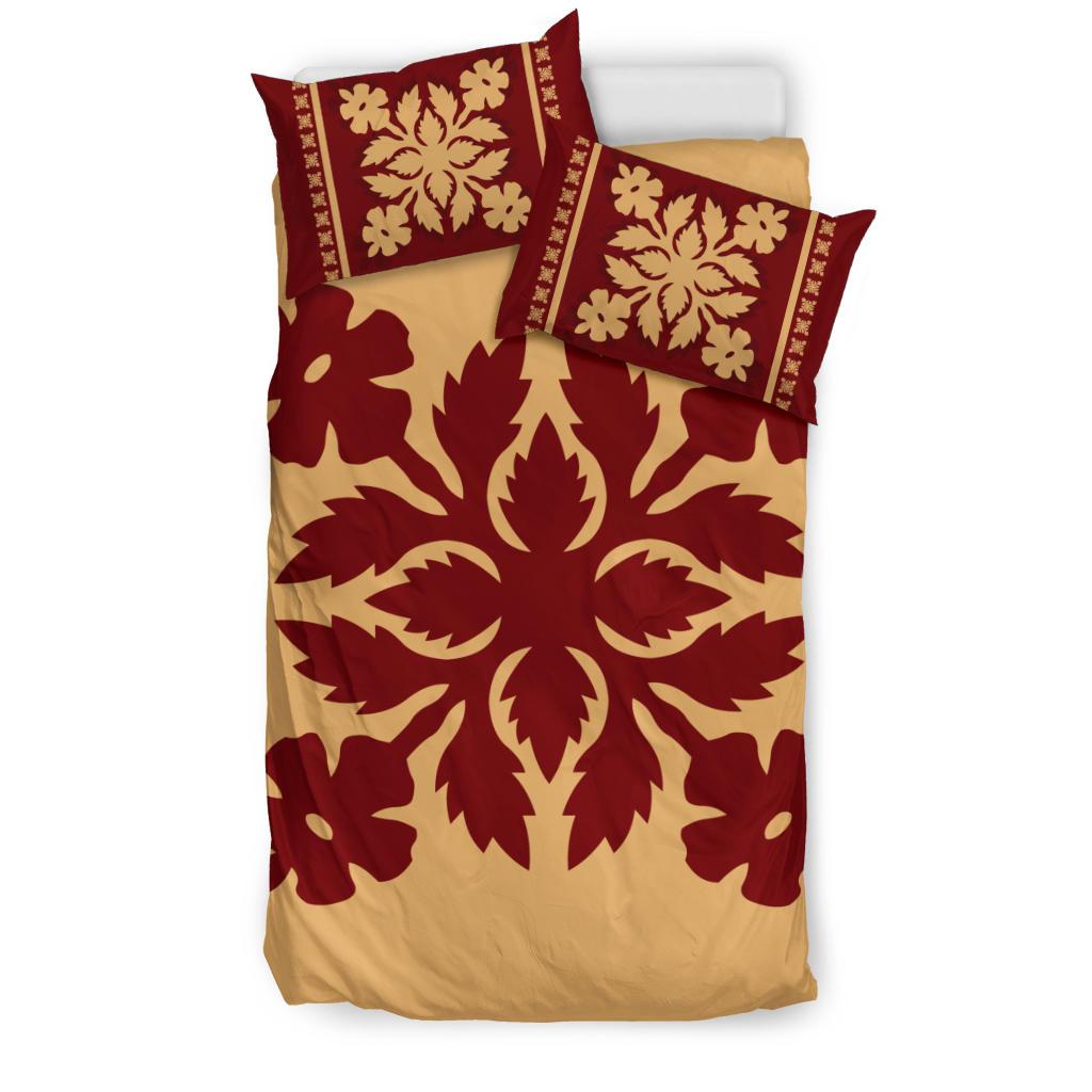 Hawaiian Quilt Pattern Hibiscus Flower Bedding Set Gearnoble