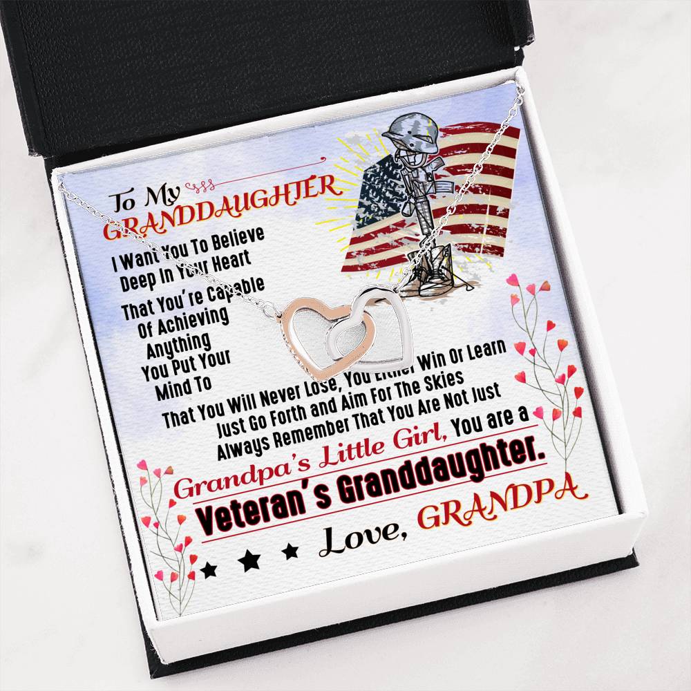 Veteran’S Granddaughter – Interlocking Heart Necklace