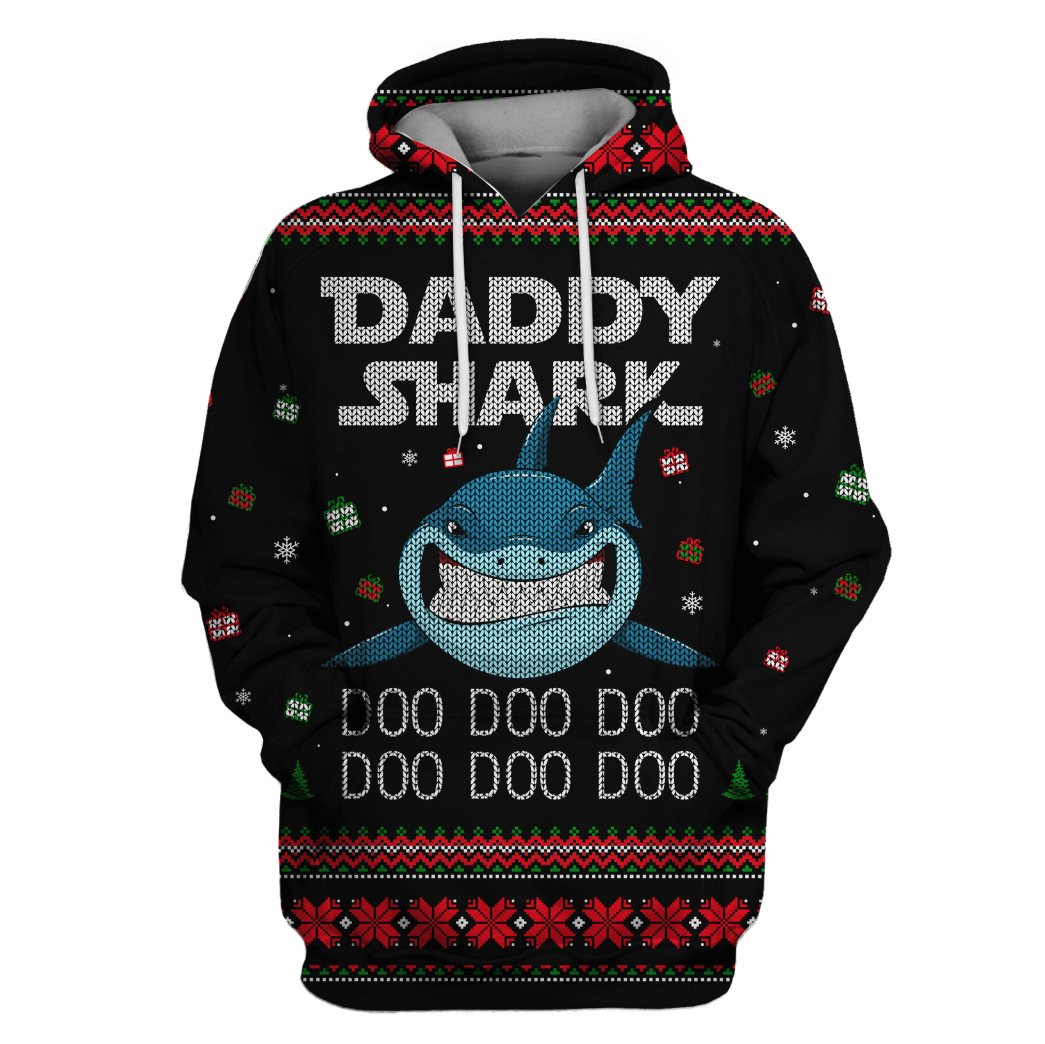 Daddy Shark At Christmas Custom T-Shirt – Hoodies Apparel