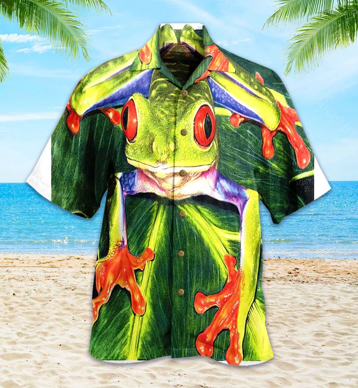 Vibrant Tree Frog Green Hawaii Shirt Ha99548