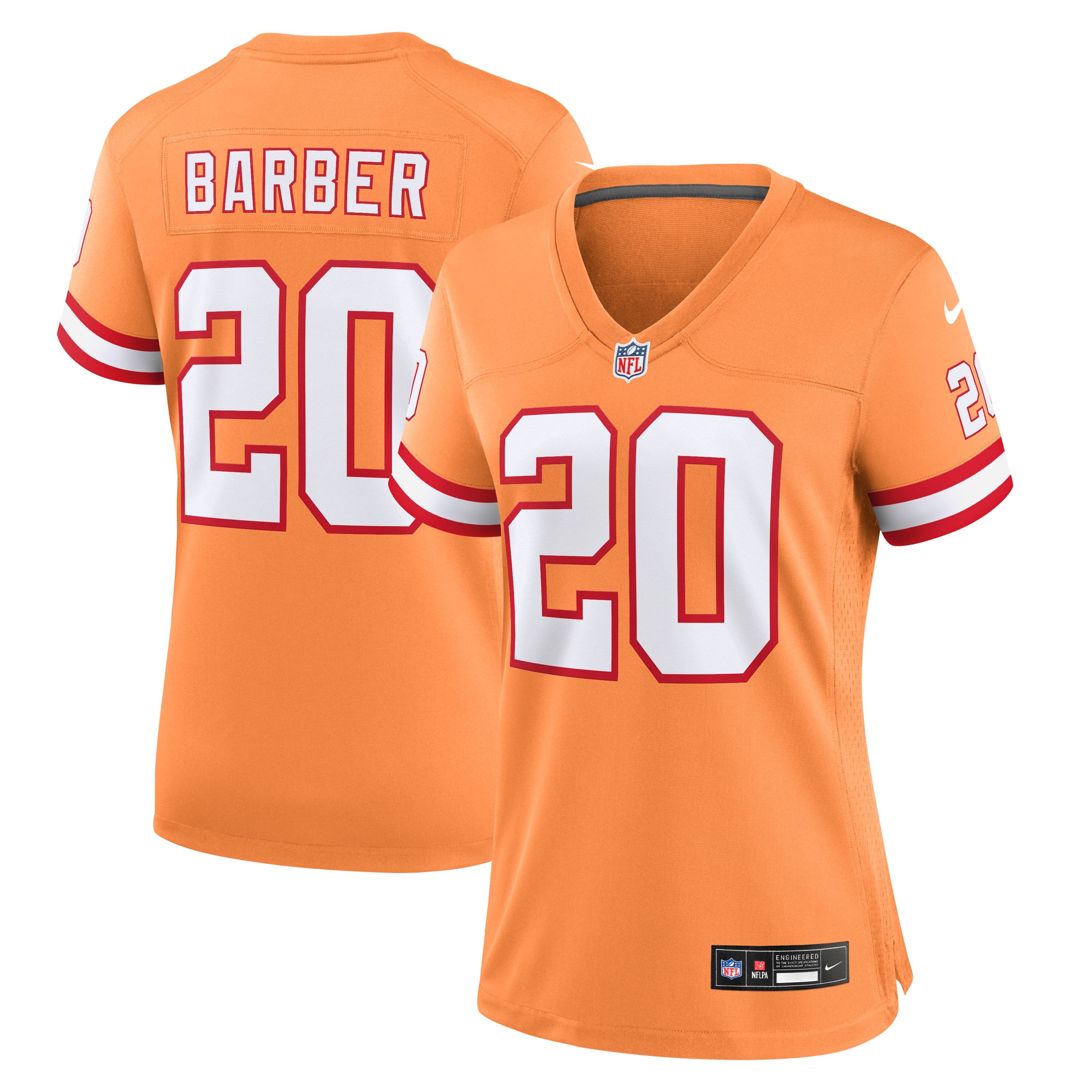 Ronde Barber Tampa Bay Buccaneers Women's Throwback Game Jersey – Orange