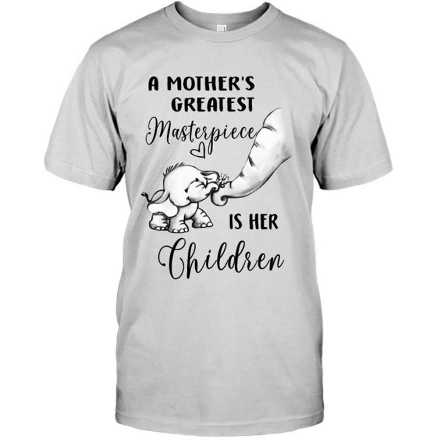 A Mother Greatest Masterpiece Is Her Children, Elephant Mother’s Day Gift – Gildan Short Sleeve Shirt