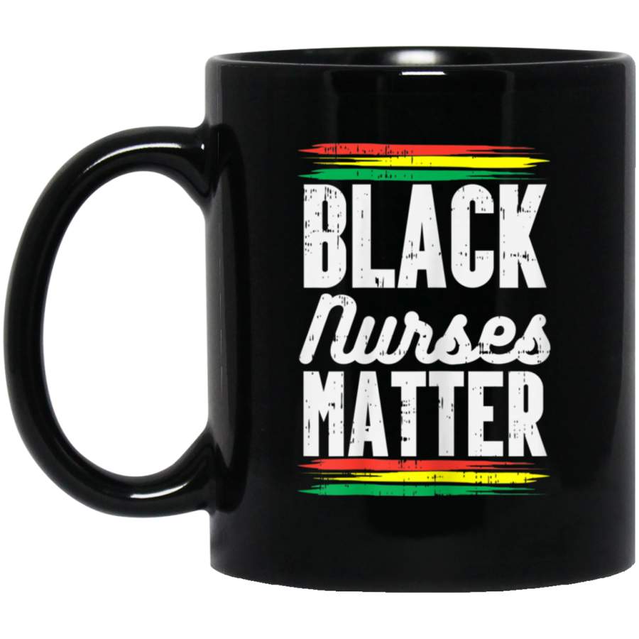 Womens Black Nurses Matter Kente Melanin Girl African American Gift 11 oz 15 oz Black Mug