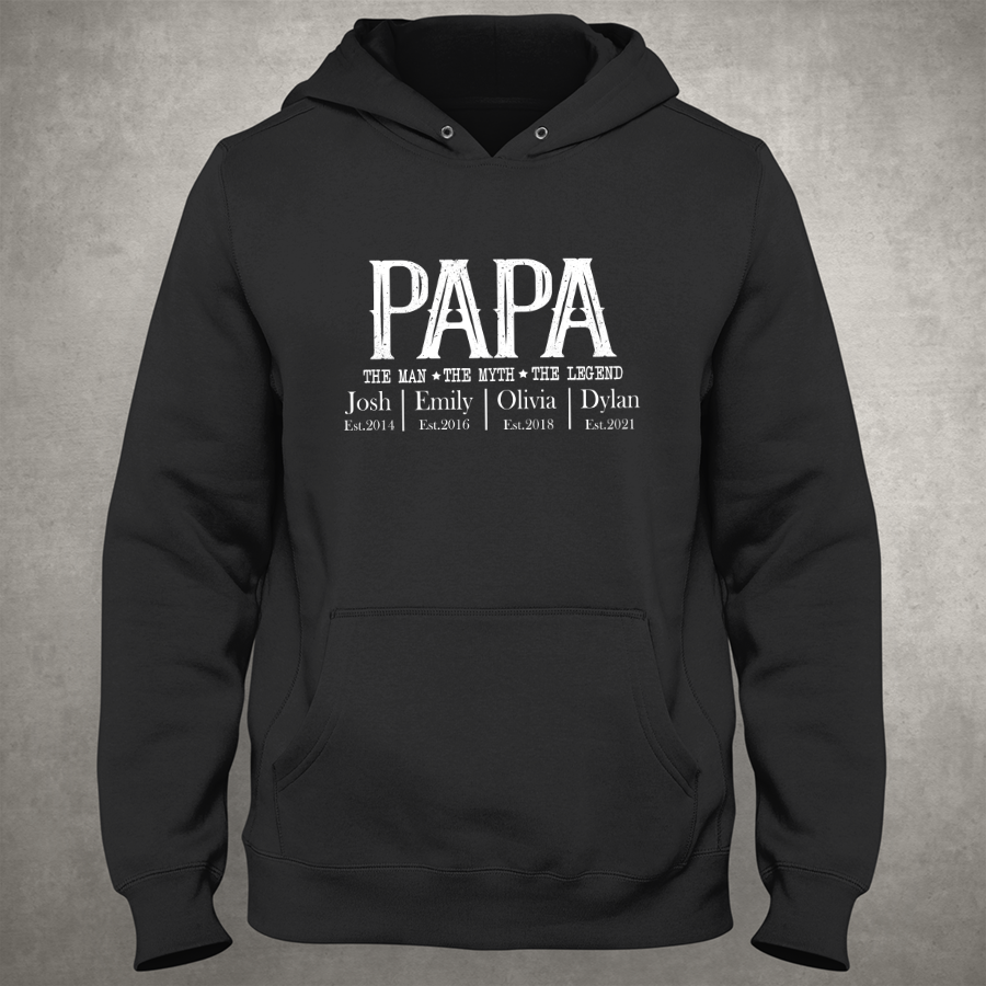 Presonalized Papa The Man The Myth The Legend Hoodie