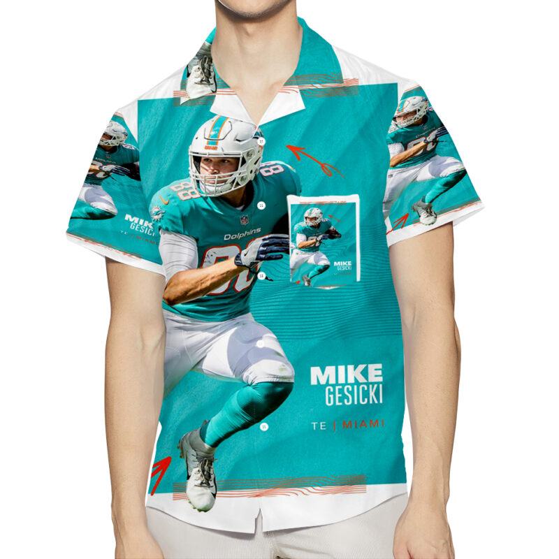 Miami Dolphins Mike Gesicki1 3D All Over Print Summer Beach Hawaiian Shirt With Pocket