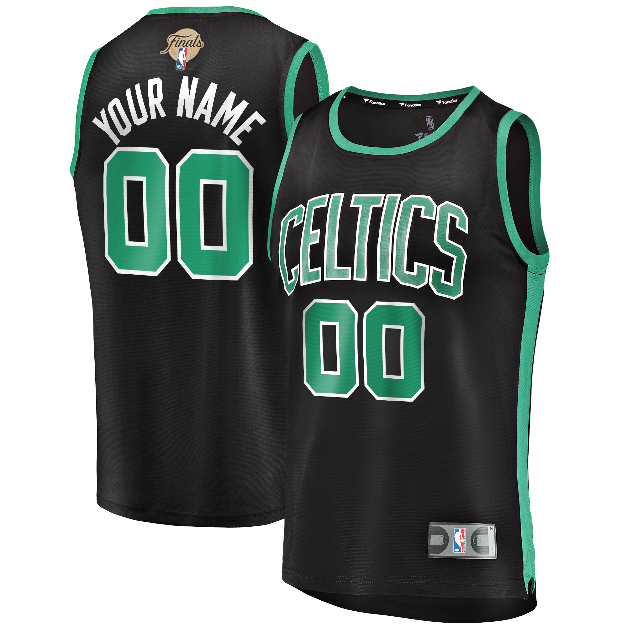 Boston Celtics Fanatics Branded Youth 2022 NBA Finals Fast Break Replica Custom Jersey Black – Statement Brandedition