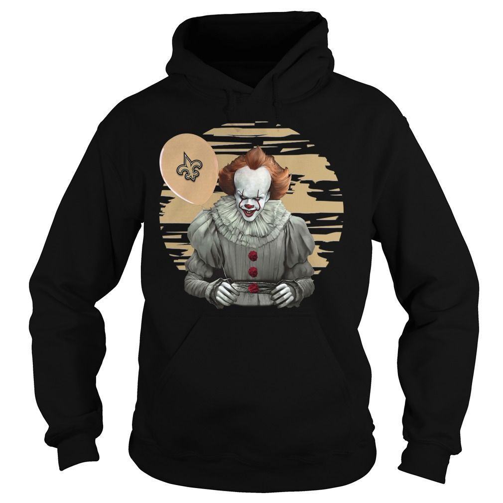 New Orleans Saints Football Team Fans And Pennywise It The Clown Horror Movie Halloween Shirts