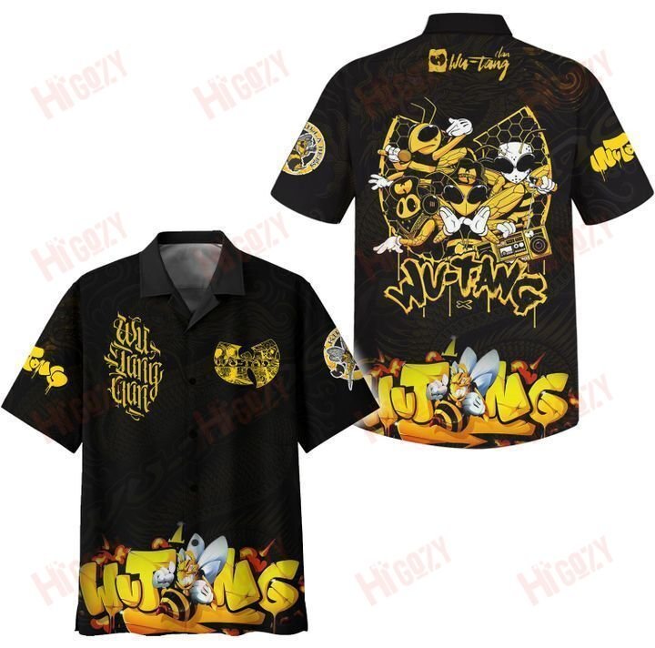 Wu Tang Hawaiian Shirt, Wu Tang Clan Bee Shirt, Wu Tang Clan Yellow Hawaiian Shirt