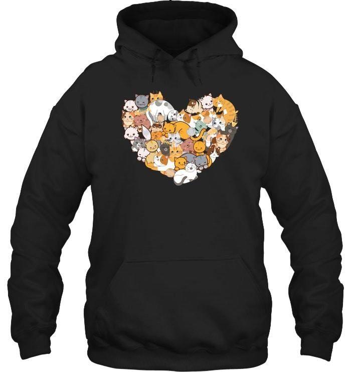 Cat Heart Kitten Cute Gifts For Cat Lover Hoodie