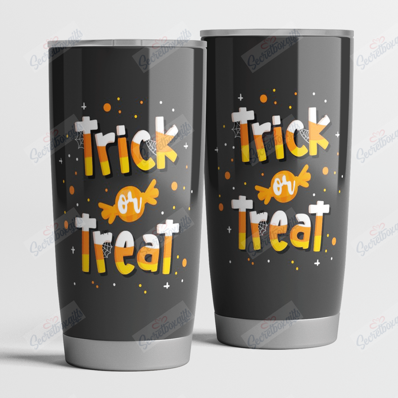 Personalized Halloween Trick Or Treat Candy Cane Nc1611038Cl Stainless Steel Tumbler Travel Customize Name, Text, Number, Image