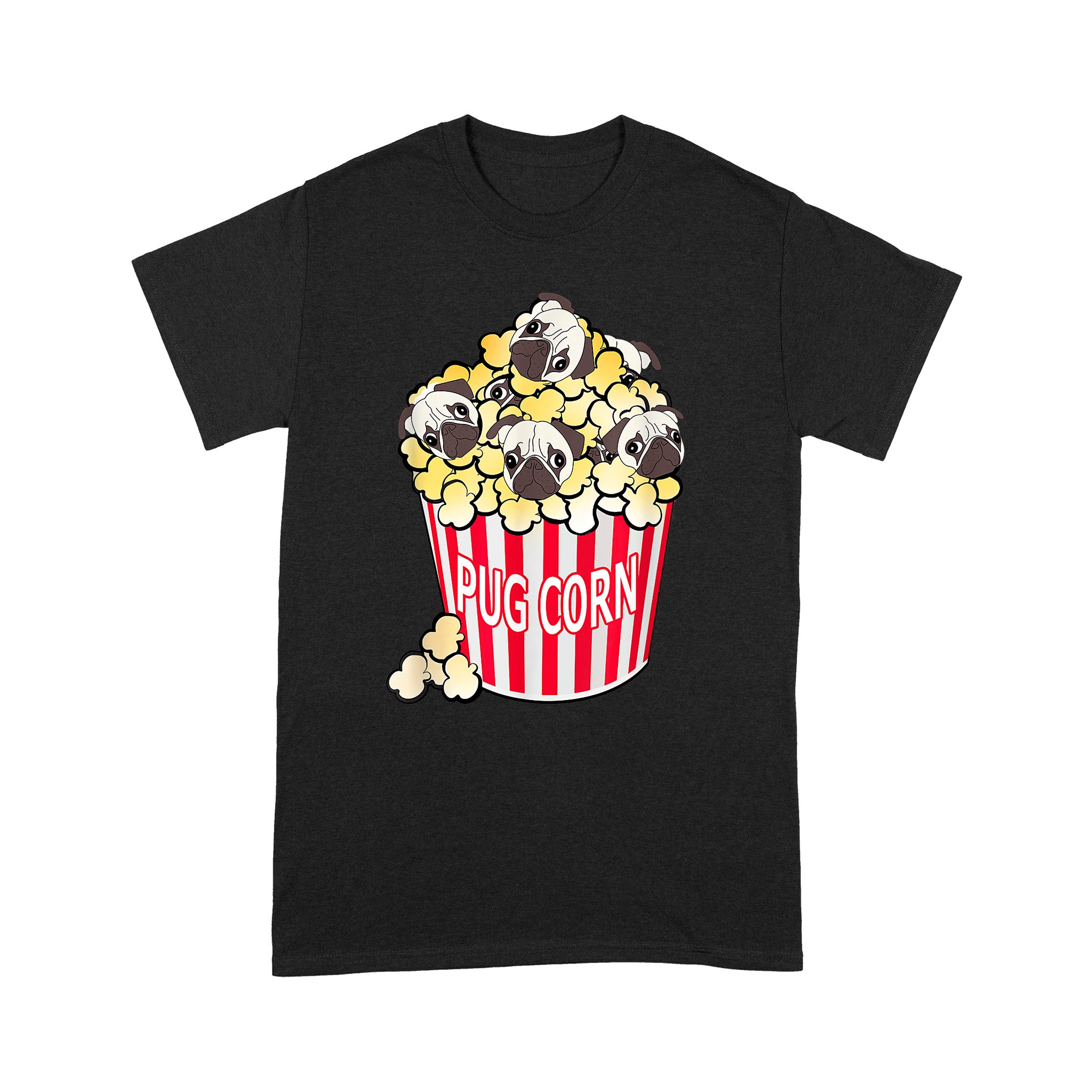 Dog in Popcorn, Funny Puppy, Pug Corn, Cute – Standard T-shirt