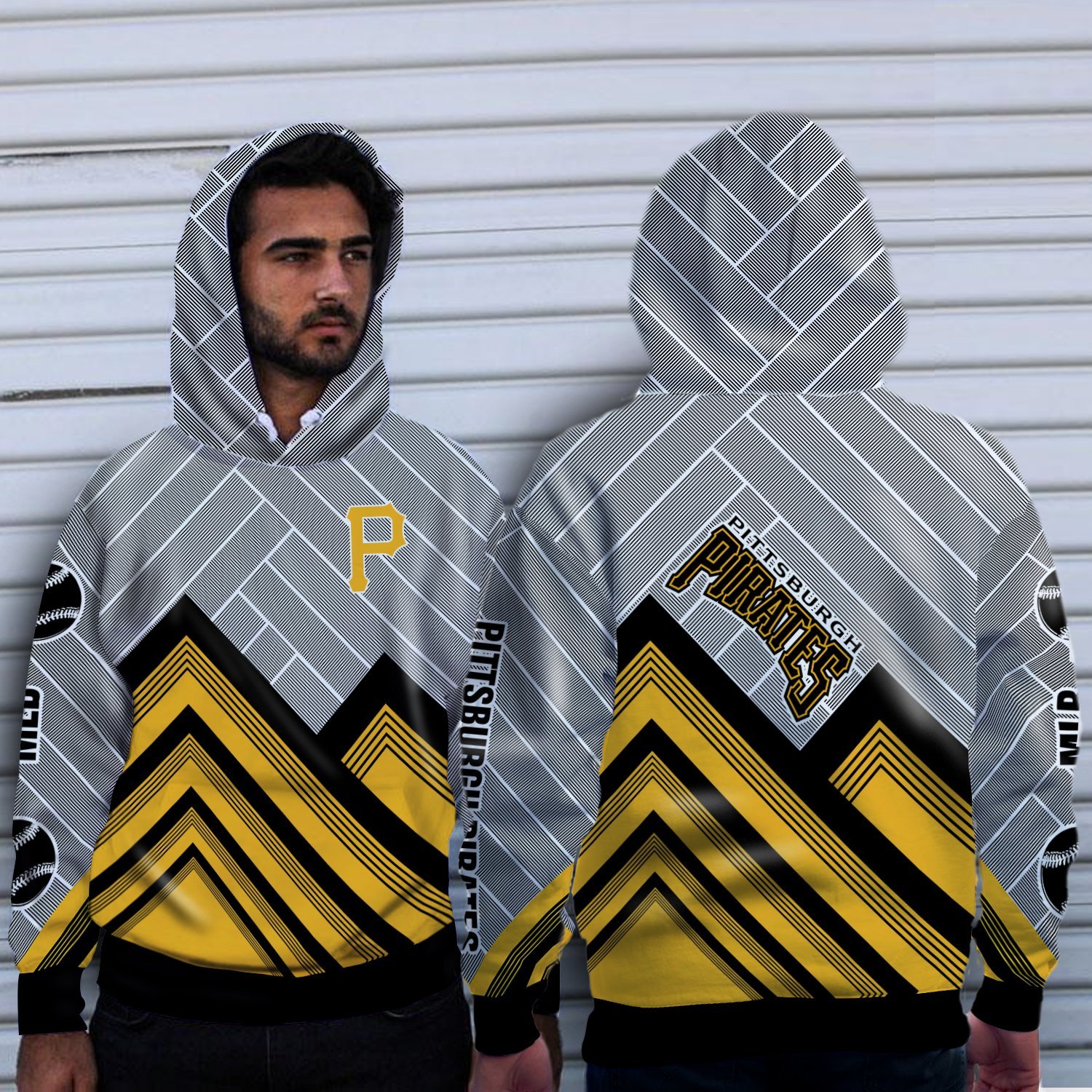 Simple Cross Line Pittsburgh Pirates Hoodie