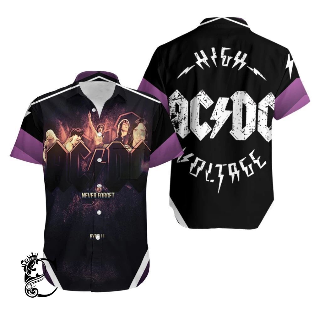 Beach Shirt Acdc Never Forget Hawaiian Shirt- Chillicothemall