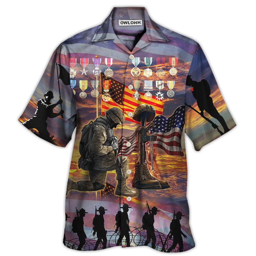 Veteran The High Price Of Freedom Is A Cost Paid By A Brave Few With Lot Of Metals – Hawaiian Shirt  – Owl Ohh