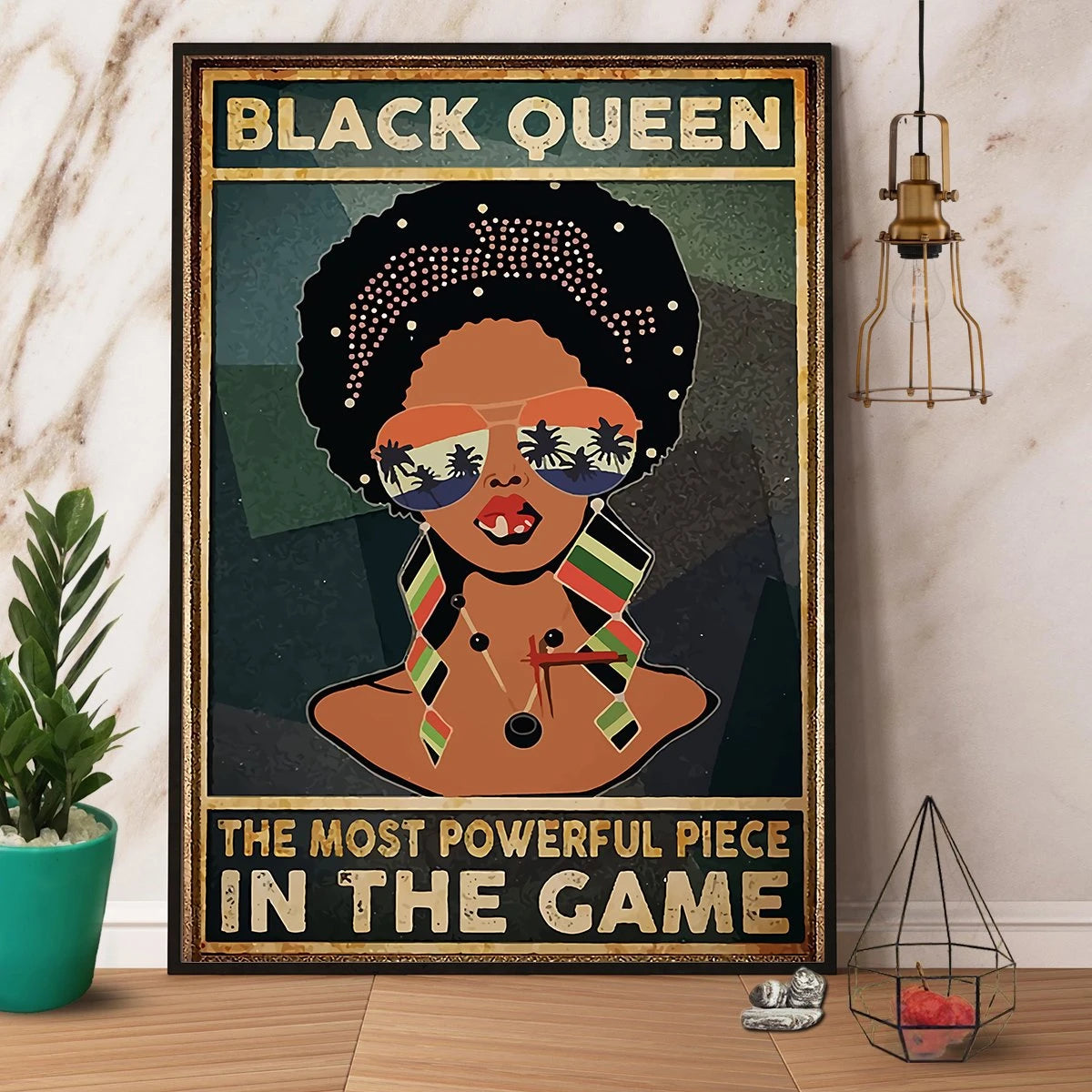 Tropical Black Queen The Most Powerful Piece In The Game Paper No Frame Canvas Prints Poster Wall Art Decor