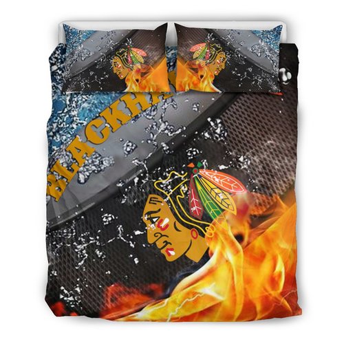 Rugby Superior Comfortable Chicago Blackhawks 3D Customize Bedding Set Duvet Cover Bedroom Set