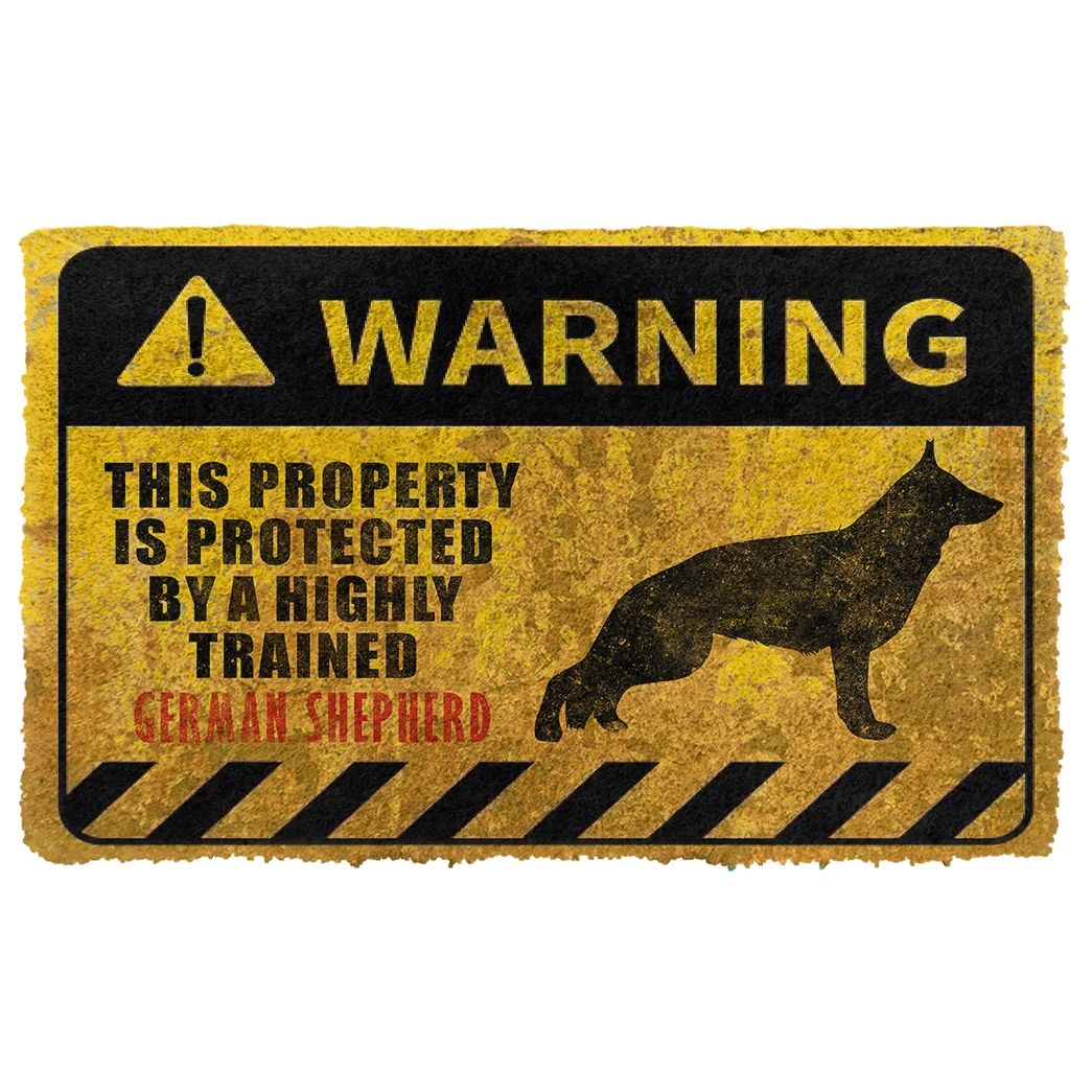 Alohazing 3D This Property Is Protected By A Highly Trained German Shepherd Doormat