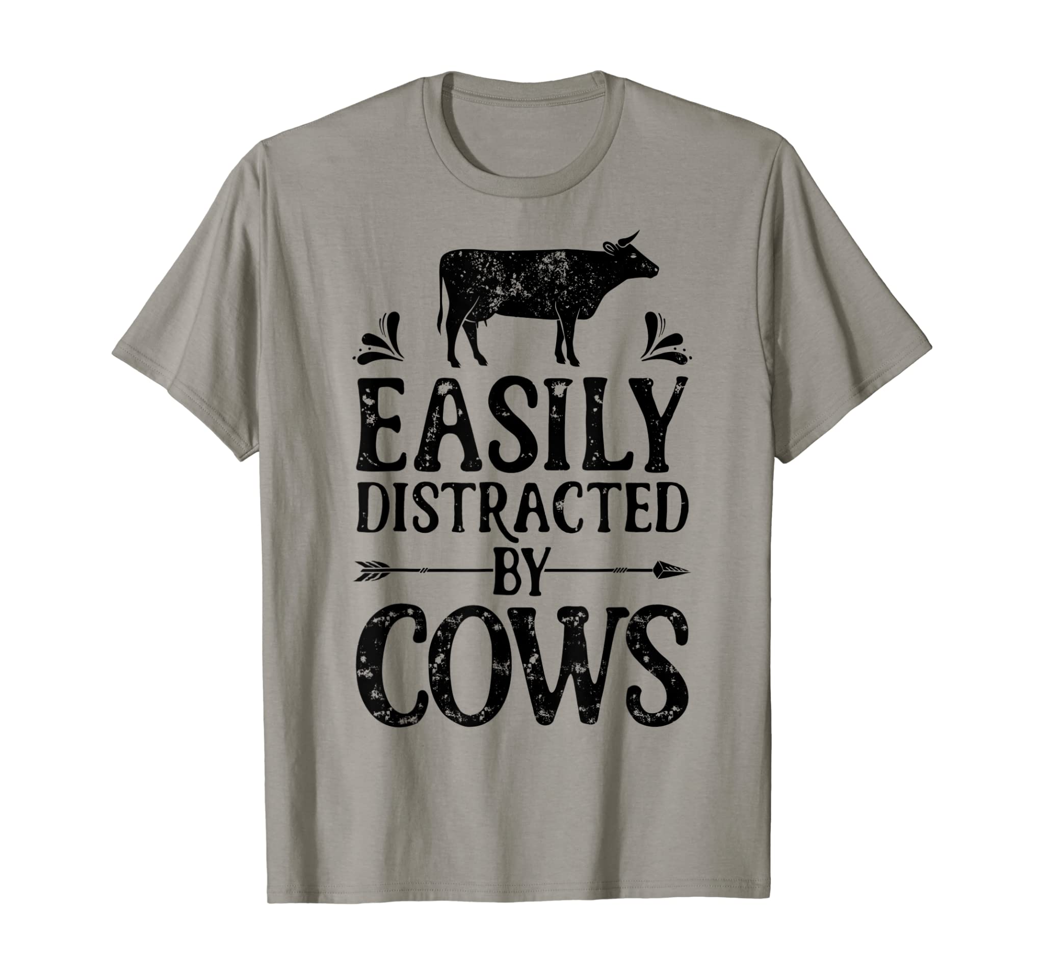 Easily Distracted By Cows T Shirt Cow Men Women Gifts Farmer T-Shirt