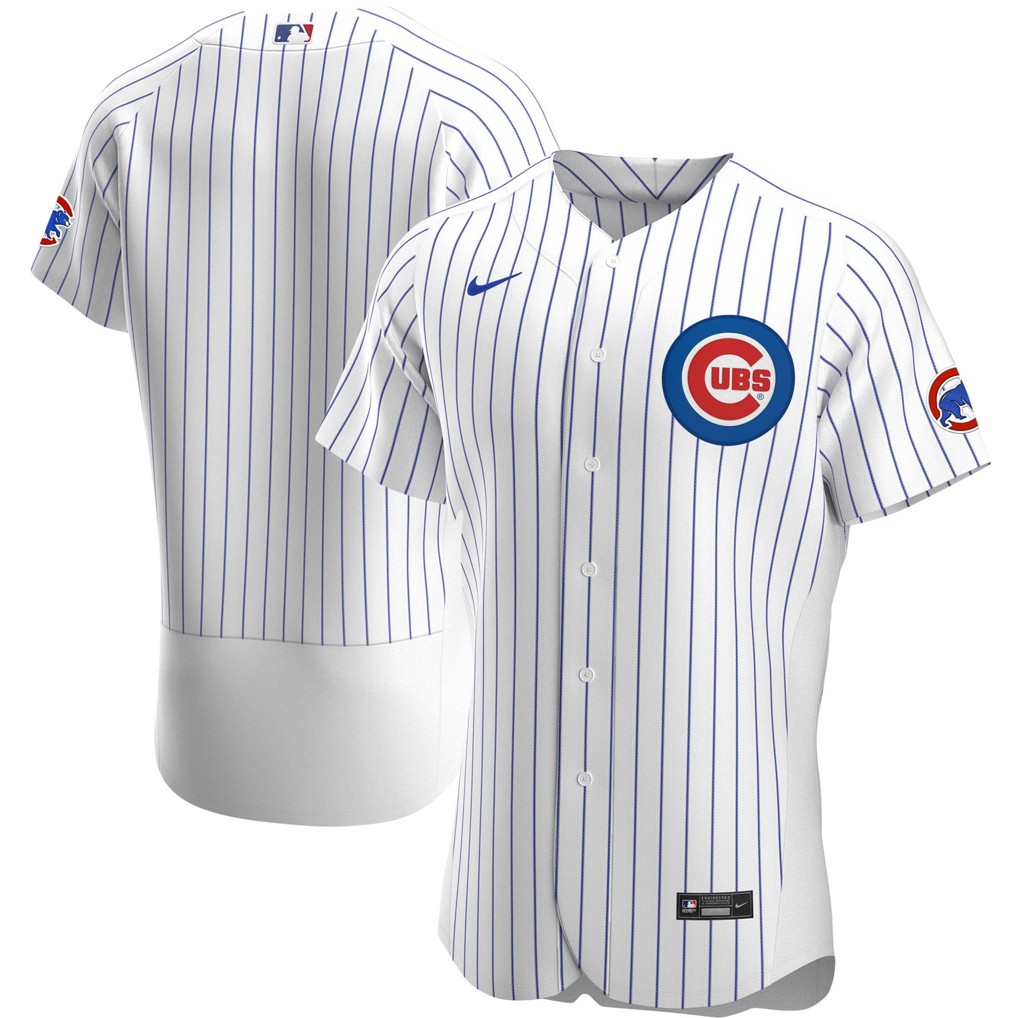 Chicago Cubs Home Authentic Team Jersey White MLB Ver 1