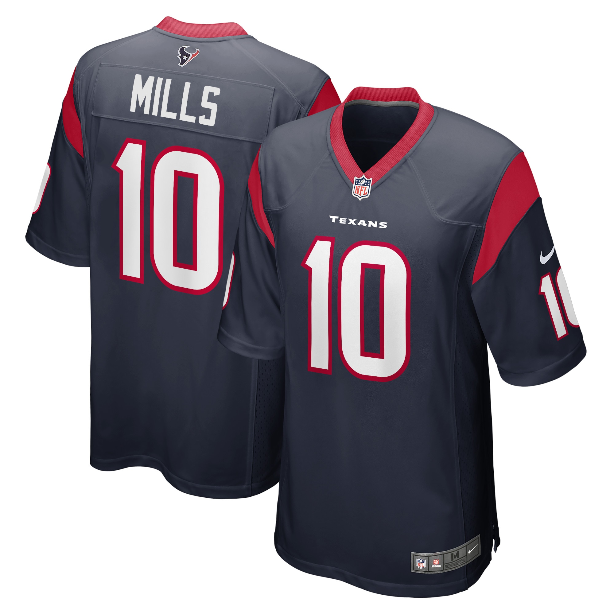 Men’s Houston Texans Davis Mills Navy Game Jersey