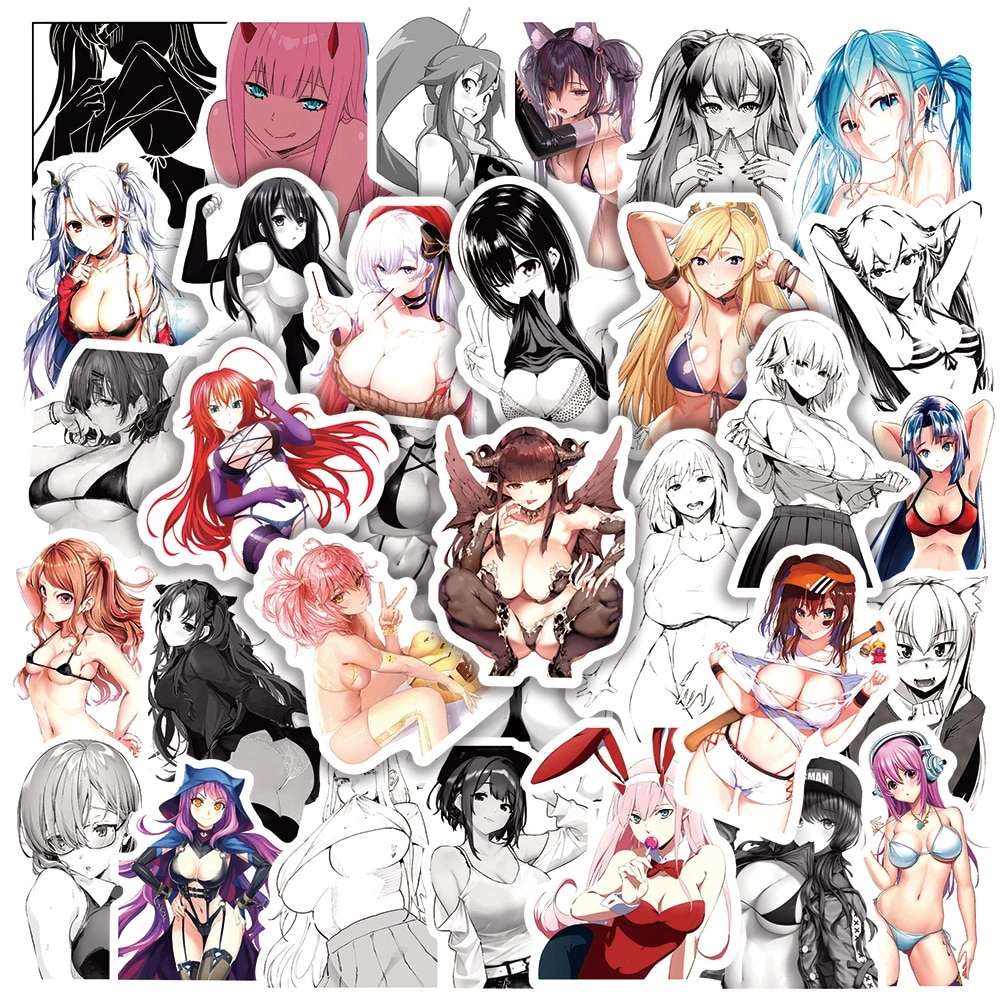 10/50/100pcs Anime Hentai Sexy Waifu Pinup Girl Bunny Decal Stickers Graffiti Suitcase Laptop Car Sticker Adults Girls Otaku Toy alx