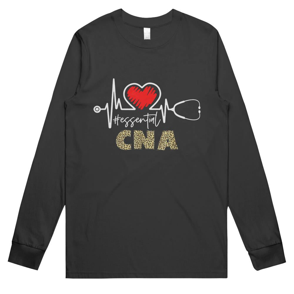 Essential Cna Essential Worker Nursing Leopard Fashion Heart Long Sleeve T Shirts