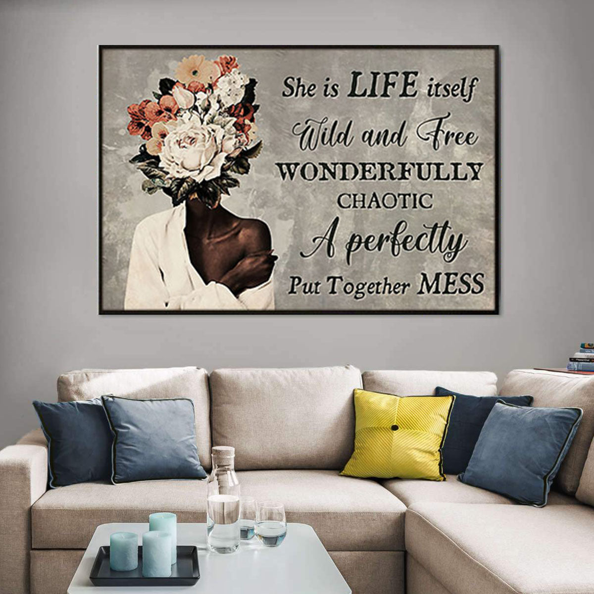 Afrocentric Canvas Retro Black Lives Matter Canvas Art Print Praying Queen Afro Man Digital Artistic Home Decor Canvas