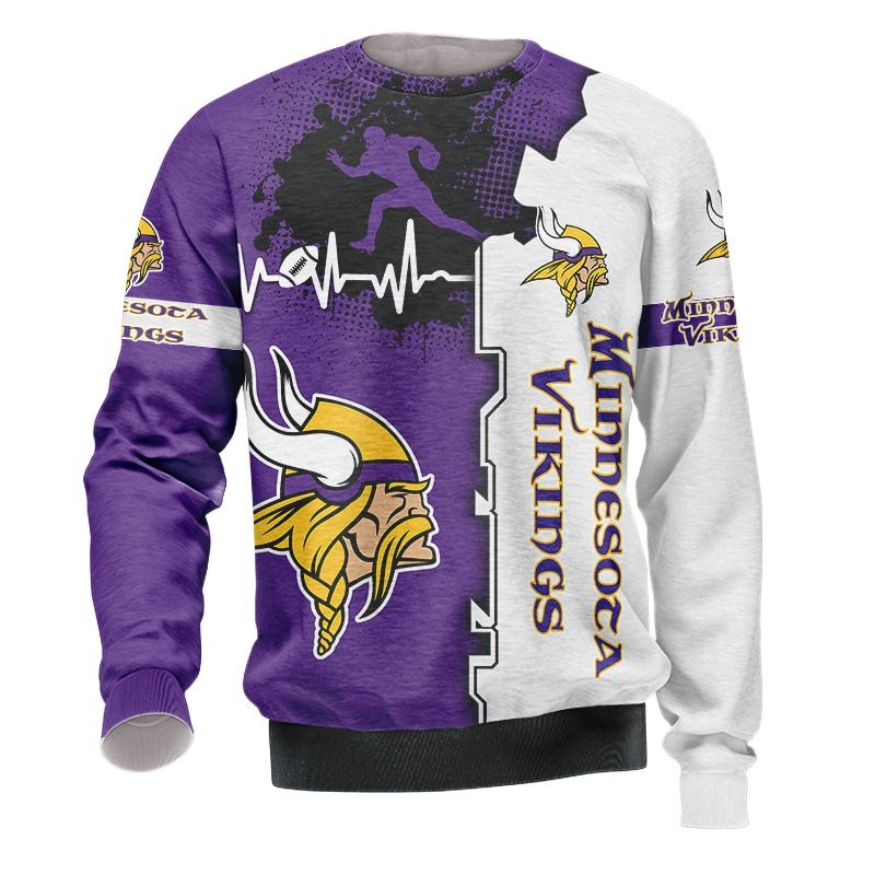 Minnesota Vikings Sweatshirt 3D Cheap Long Sleeve