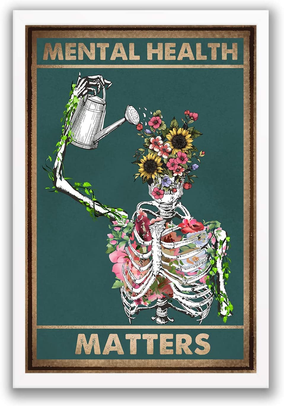 Mental Health Matters Skeleton Halloween Canvas And Poster, Canvas Prints, My Poster Wall, Canvas Wall Art, Wall Decor Visual Art, Halloween Gift, Happy Halloween