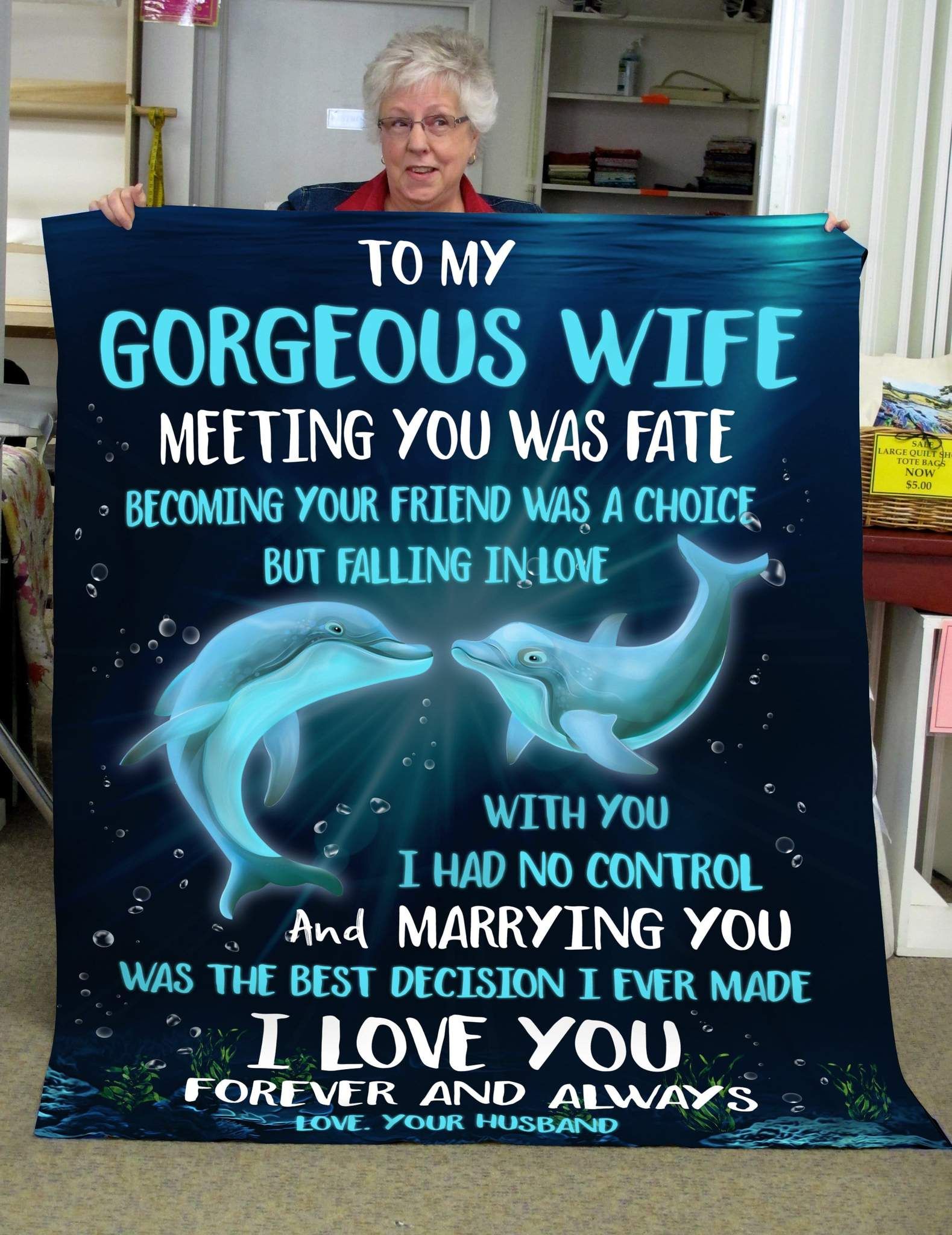 Dolphin To My Wife MMC1611851 Fleece Blanket