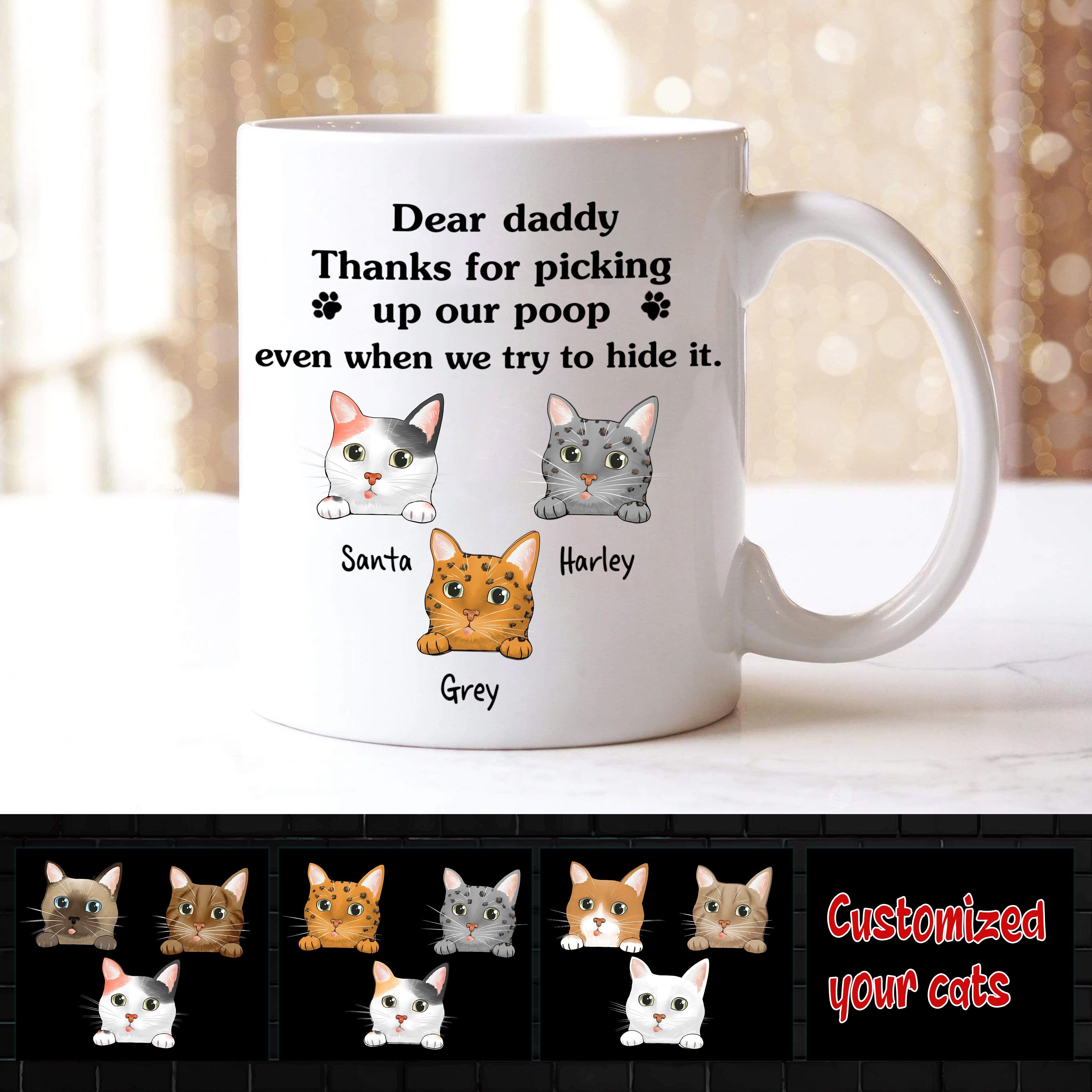 Customized Mugs Thanks For Picking Up To Poop Cat Kitten Cute Custom Gift Idea