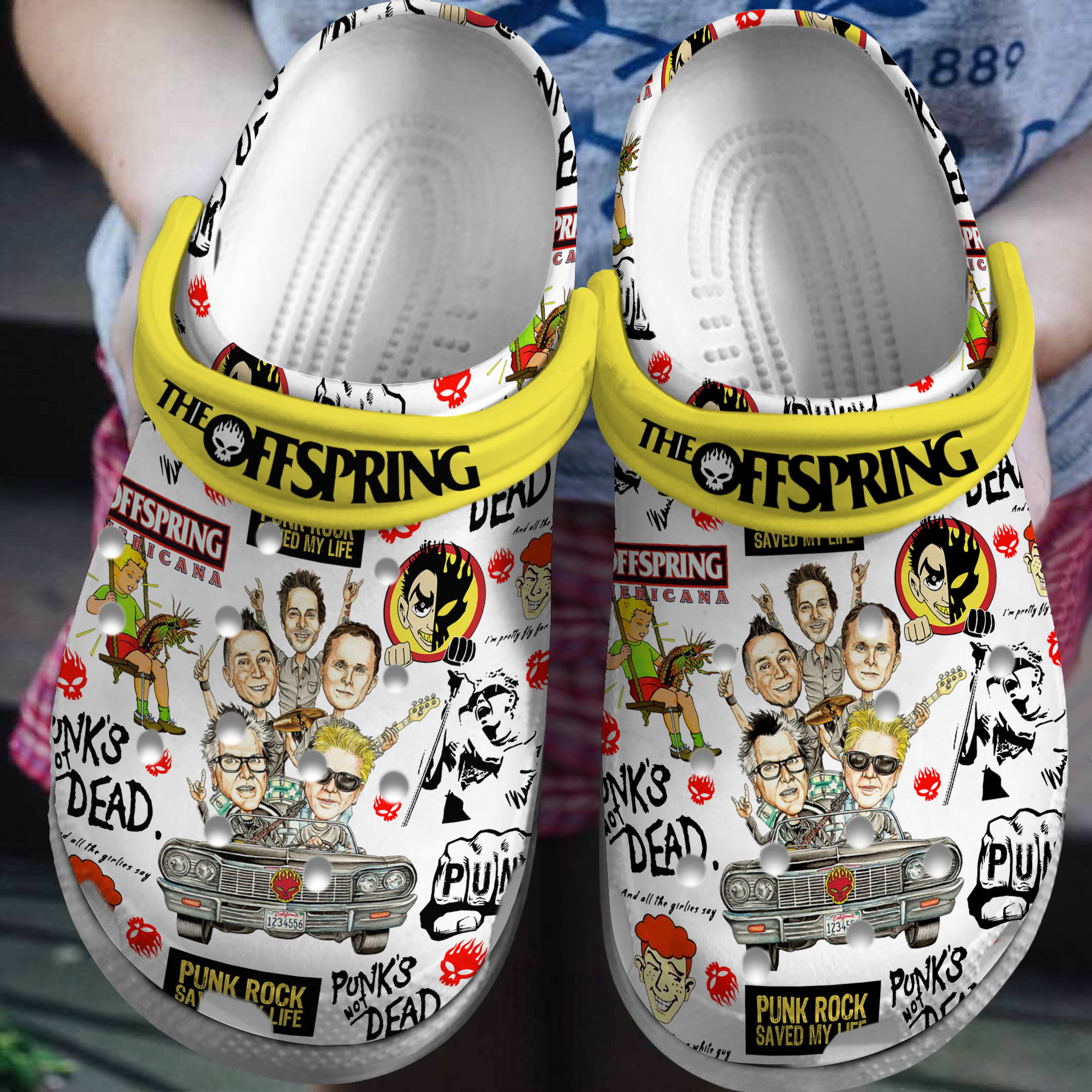 The Offspring Music Crocs Crocband Clogs Shoes Comfortable For Men Women and Kids