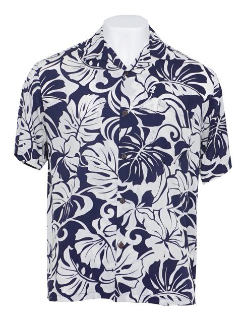 Hibiscus Monstera Blue White Best Design Hawaii Shirt Ha107840