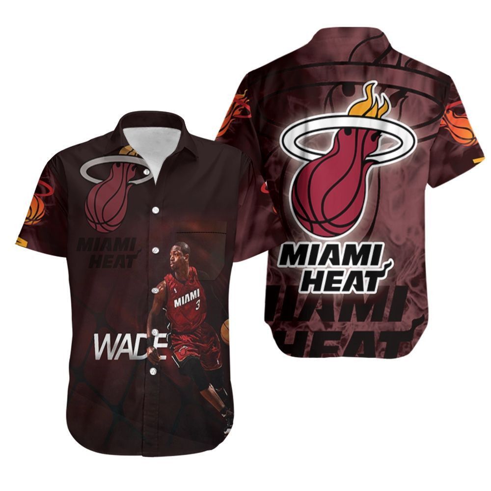 Nba Miami Heat Dwyane Wade 3 Running Legend Trendy Hawaiian Shirt Aloha Shirt