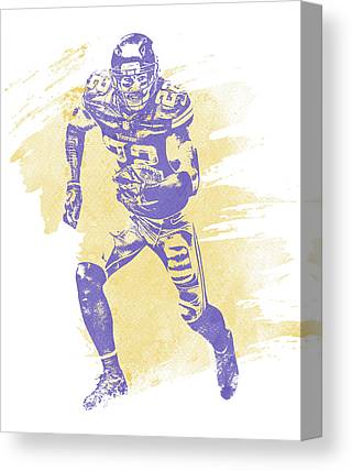 Harrison Smith Minnesota Vikings Water Color Art 1 Joe Hamilton Canvas Print