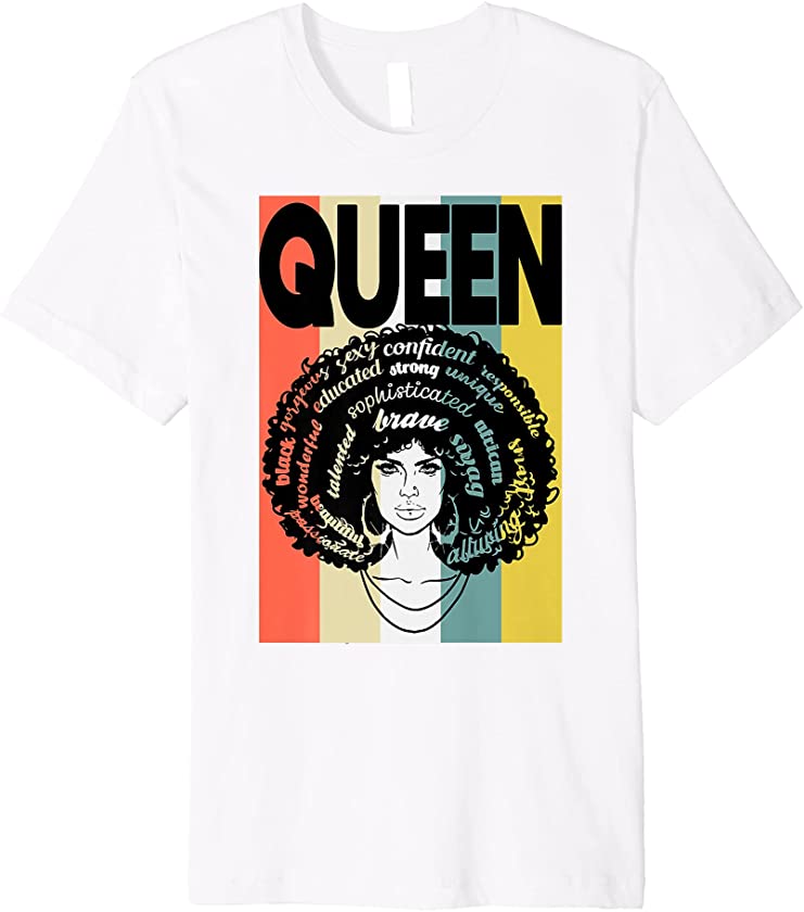 Beautiful Black Queen Diva Juneteenth Melanin Women Girls Premium T-Shirt