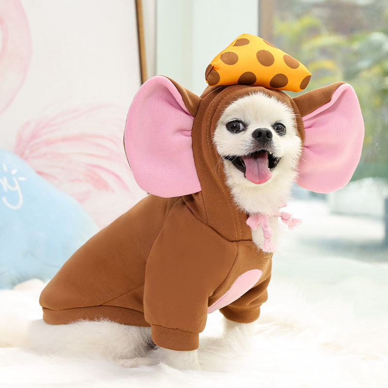 XS-XXL Cute Dog Clothes Soft Warm Pet Dog Hoodies Jacket Brown Sweatshirt Chihuahua Teddy Bulldog Pet Costume Ropa Para Perro alx