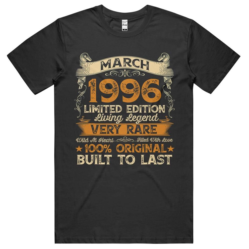 25th Birthday Gift 25 Year Old Retro Vintage March 1996 Unisex Shirt