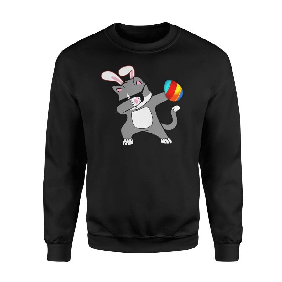 Easter Bunny Dabbing Cat Easter Egg Sweatshirt