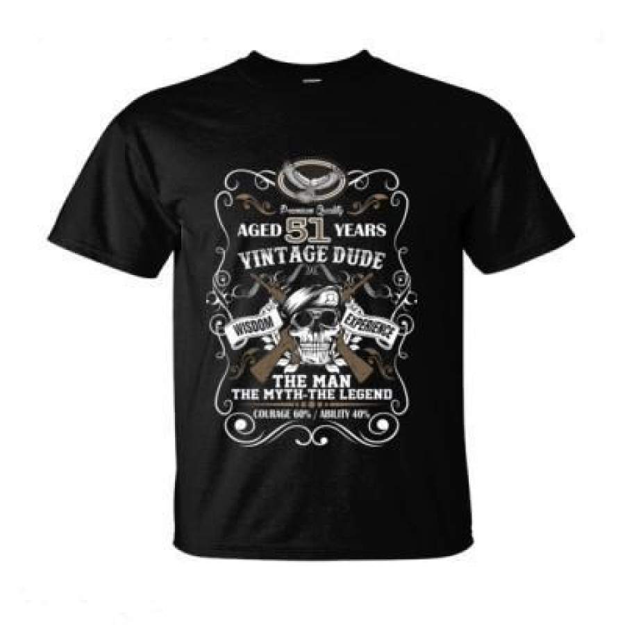 AGR Aged 51 Years Vintage Dude Wisdom Experience The Man The Myth The Legend Courage 60% Ability 40% – Ultra-Cotton T-Shirt