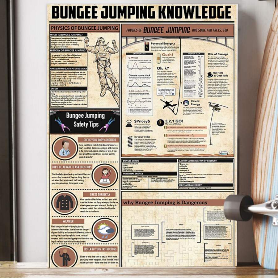 Poster Bungee Jumping Knowledge Gift For 
Adventure Lovers