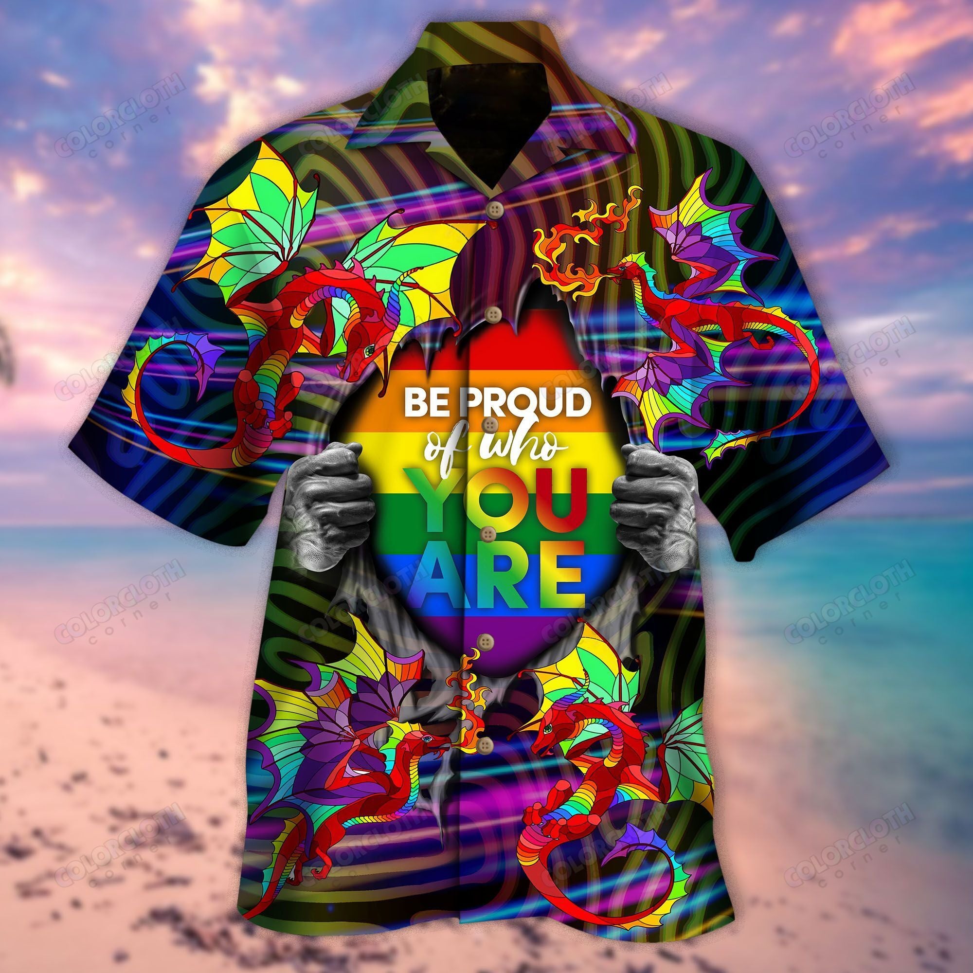 Amazing Rainbow Dragon Lgbt Unisex Hawaii Shirt Ha5495