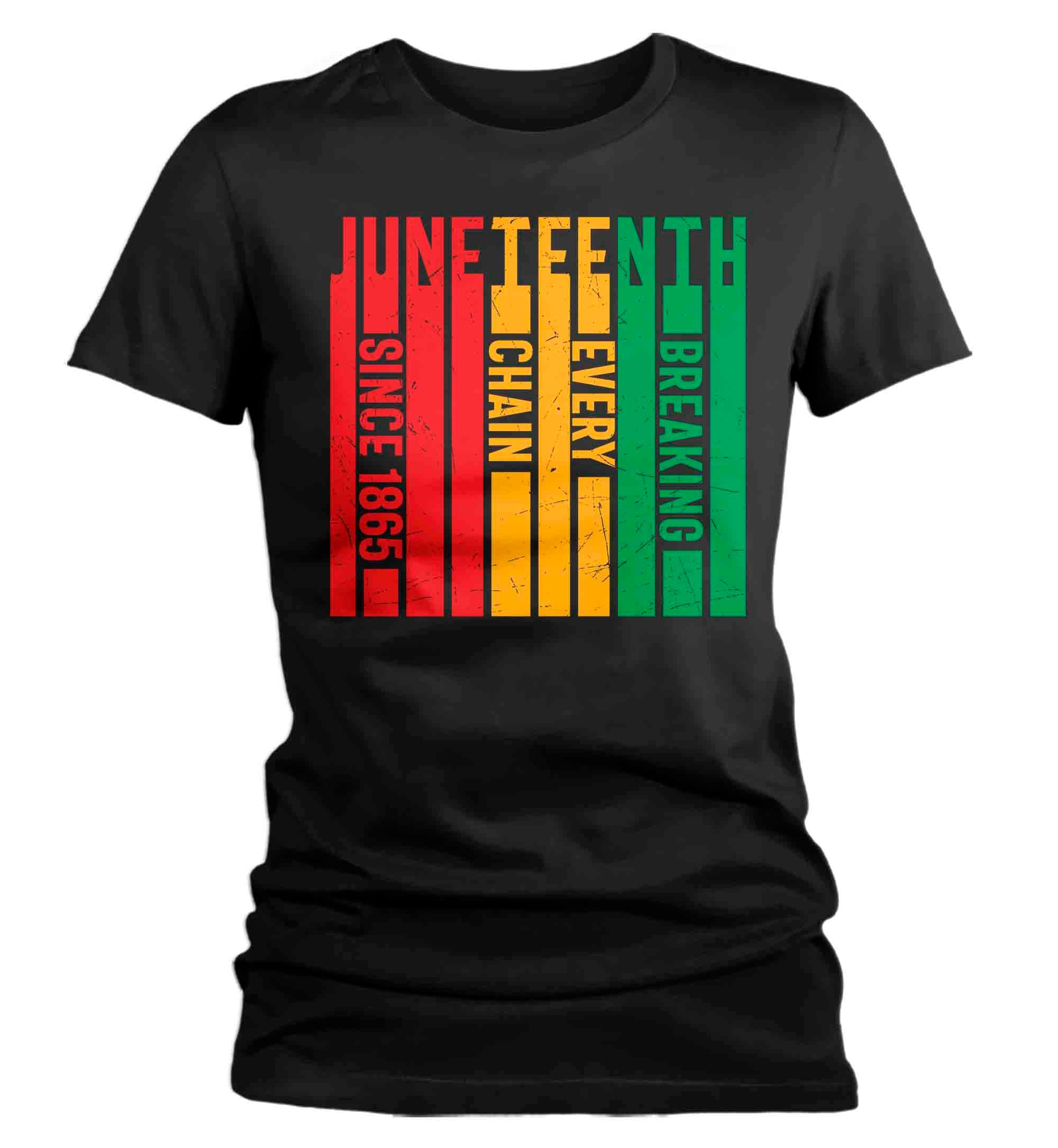 Women’S Juneteenth Shirt Breaking Every Chain T Shirt Black History Tee African American Slavery 1865 Emancipation Day Tshirt Ladies