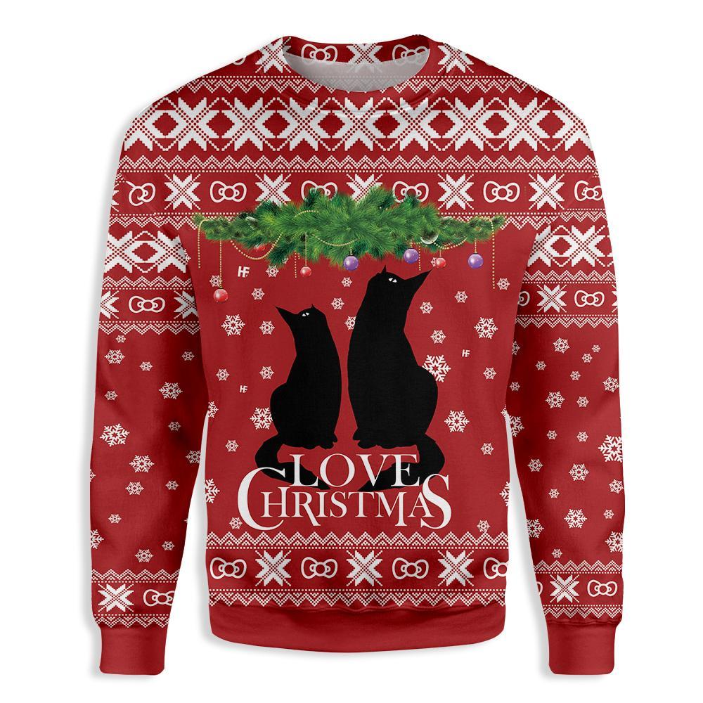 Cat Love Christmas Ugly Christmas Sweater | For Men & Women | Adult | Us5425