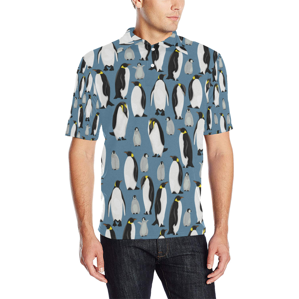 Penguin Pattern Print Design A03 Men Polo Shirt