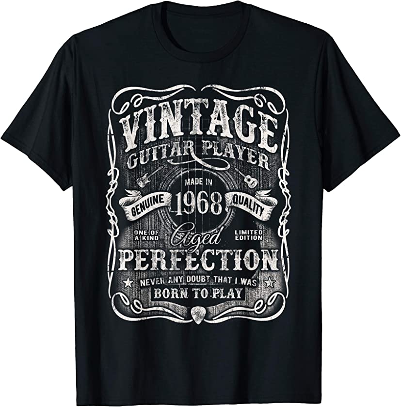 Vintage Guitar Player Made In 1968 Classic 53rd Birthday T-Shirt