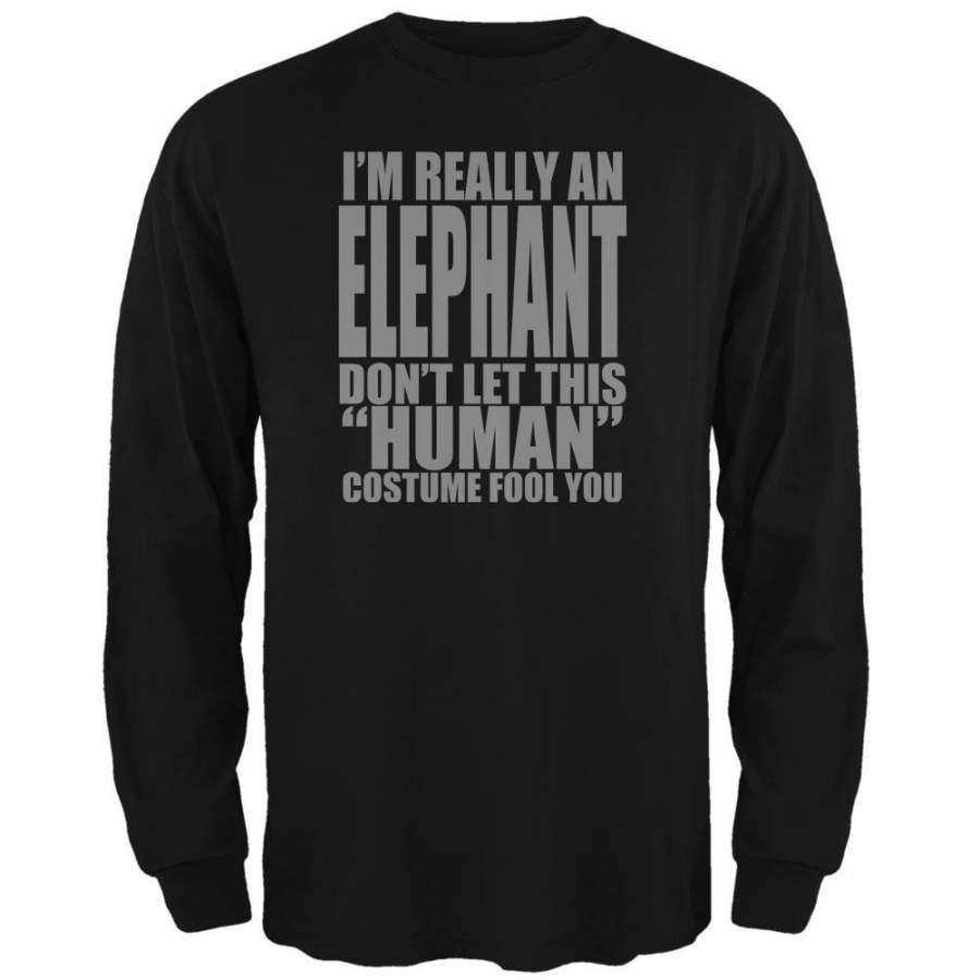 Halloween Human Elephant Costume Mens Long Sleeve T Shirt