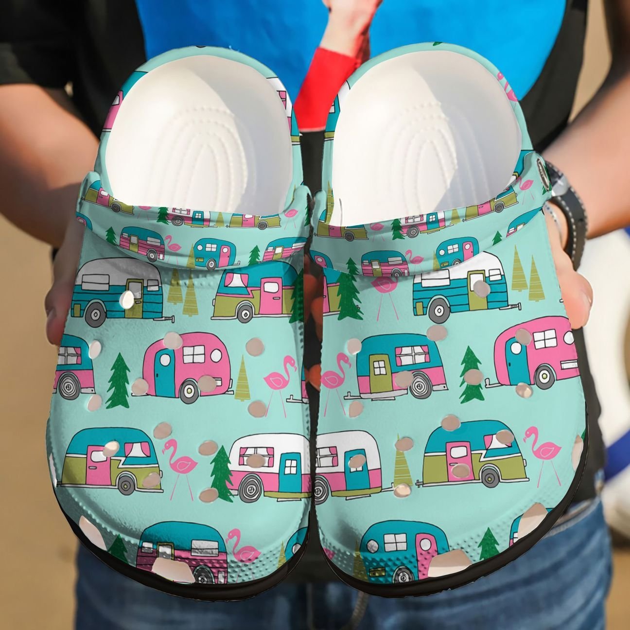 Camping Personalized Clog, Custom Name, Text, Color, Number Fashion Style For Women, Men, Kid, Print 3D Camper Van