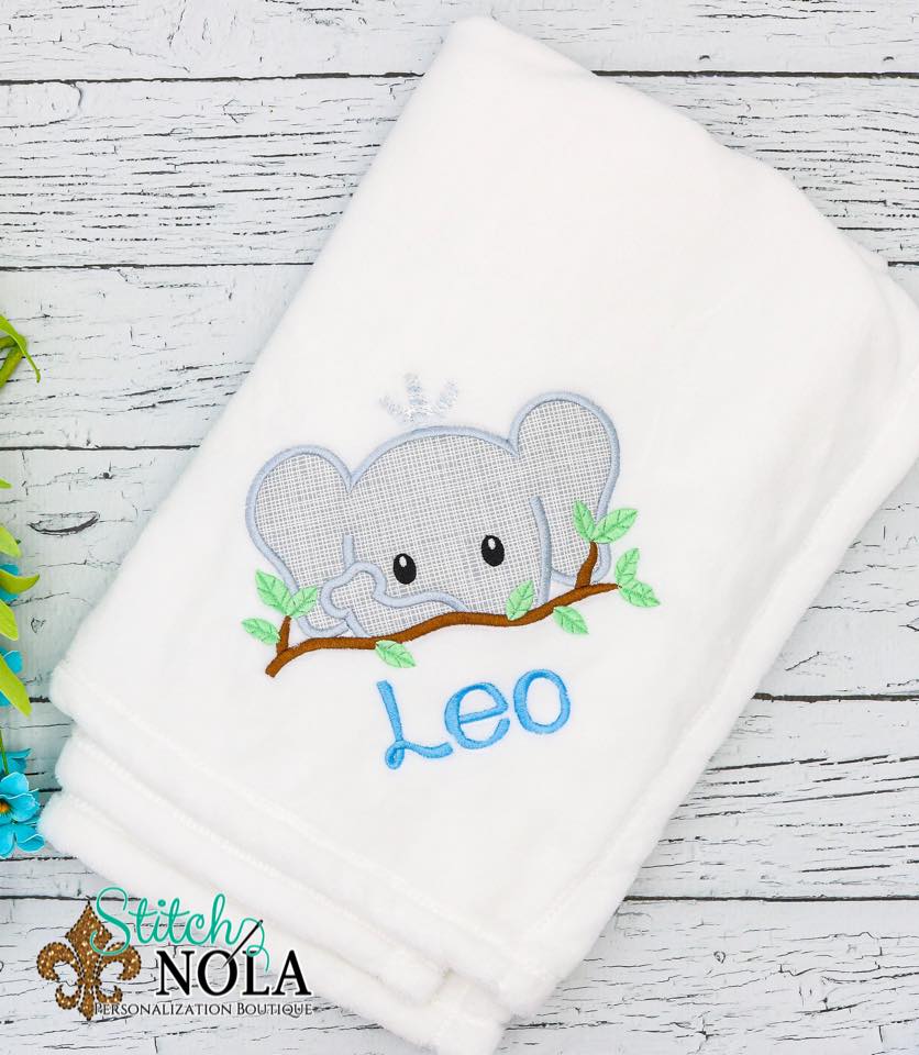 Personalized Baby Elephant Applique Shirt