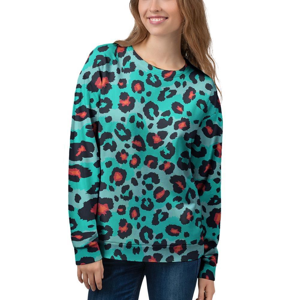 Teal Leopard Women’S Sweatshirt